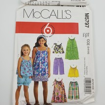 McCalls Sewing Pattern M5797 Cut Girls Top Dress Shorts and Pants Size 3-4-5-6 - £5.49 GBP