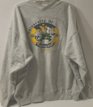 Notre Dame Fighting Irish Vintage NCAA Leprechaun ACC 90s Gray Sweatshir... - $20.34
