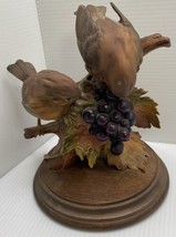 Vintage Giuseppe Armani Birds On Wood Stand Figurine Florence Italy 6.5” - $63.11