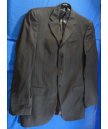 3 BUTTON DESIGNER DKNY CHARCOAL HEATHER GRAY PIN STRIPE SUIT JACKET 40L ... - $563.08 MXN