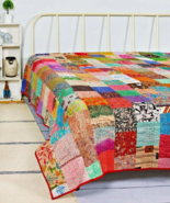 vintage kantha quilt queen Size Kantha Quilt-Bedding boho patchwork blan... - $1,088.60 MXN