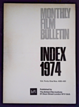 BFI Monthly Film Bulletin Magazine 1974 mbox1359 - Index 1974 Nos.480 - 491 - £3.93 GBP