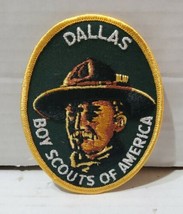 Vintage Dallas Boy Scouts of America Oval Embroidered Patch Unused Green Gold - £9.55 GBP