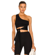 Le Ore Tivoli One Shoulder Black Sports Bra Wrap Sz S Bandier NWT - $64.28 CAD