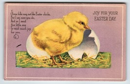Easter Postcard Baby Chick Vintage Greetings Cracked Egg Joy For Your Day - £8.37 GBP