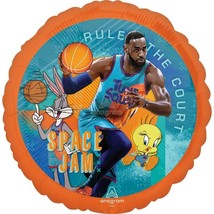 Space Jam Foil Mylar Balloon Looney Tunes Birthday Party Decoration 18&quot; Round - £4.65 GBP