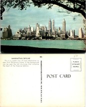 New York(NY) NYC Manhattan Skyline from Governors Island Vintage Postcard - £7.43 GBP