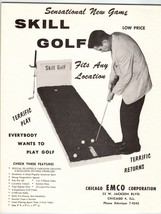 Skill Golf Arcade Game Flyer Putting Green 10 Cent 1950&#39;s Vintage Origin... - £34.12 GBP