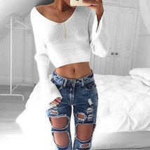 short slim Knitted  top - £9.23 GBP