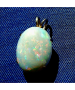 Original EARTH MINED Australian OPAL Deco Pendant SOLID 14K GOLD Medalli... - $2,465.25