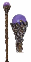 Merlin The Wizard Sorcerer Twisted Vines Staff With Purple Orb Handle 67&quot; Long - £47.76 GBP