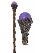 Merlin The Wizard Sorcerer Twisted Vines Staff With Purple Orb Handle 67... - £47.91 GBP