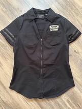 Harley Davidson Artisan Zip Front Shirt Black Beauty Women’s Size Small - $40.51