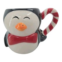 Crofton Penguin Coffee Tea Hot Cocoa Mug Christmas Holiday Candy Cane Handle - £19.63 GBP