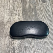 Ray Ban Sunglasses Eye Glasses Hard Case Only Clam Shell Black Leather - $9.49