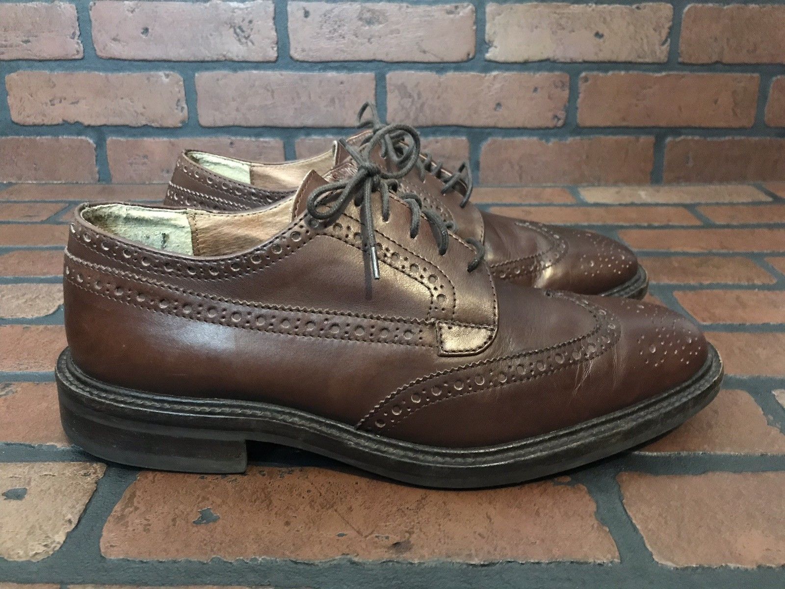 J. Crew Reed Leather Wing Tips Oxford Brown Size 10 - $70.43