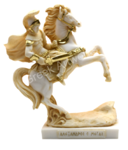 Alexander the Great Greek Macedonian King on Bucephalus Sculpture Statuette - $49.27