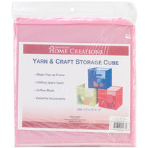 Innovative Home Creations Yarn  and Craft Storage Cube Pink 12&quot;X12&quot;X12&quot; - $44.57