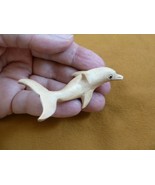 Q201-10 little small baby Dolphin calf Satinwood WOOD wooden FIGURINE do... - $195.70 MXN