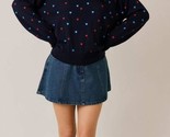 Le Lis Heart Printed Crew Neck Sweater Size M - $43.56