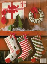 Plastic Canvas Christmas Trees  Stockings Placemat Wreath Ornaments Patt... - $12.99