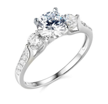 Round Cut 2.80Ct Diamond White Gold Finish Simulated Engagement Ring in Size 5.5 - $136.80