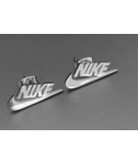 Nike Swoosh Silver - Plated Metal Stud Earrings, Pair, For Men or Women - $19.75