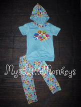 NEW Boutique Baby Shark Hooded Short Sleeve Outfit Set  - £7.84 GBP