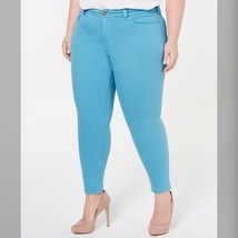 NEW Celebrity Pink Women&#39;s Plus Size 18 Mid-Rise Skinny Ankle Cuba Blue NWT - $18.32