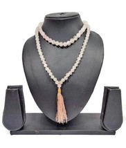 Energized Pink Rose Quartz Beads Prayer Mala 108+1(Guru Beads) - £70.08 GBP