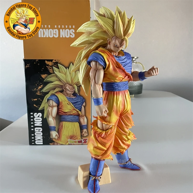 32cm Dragon Ball Z Goku Figure Ssj3 Dbz Super Saiyan 3 Anime Figures Pvc Statue - £48.84 GBP+