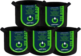 5 Packs 10 Gallon Grow Bags Heavy Duty Thick Nonwoven Double Reinforced Handles - £16.60 GBP