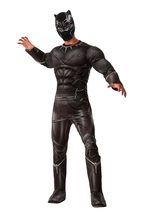 Rubie&#39;s Men&#39;s Captain America: Civil War Deluxe Muscle Chest Black Panther Costu - £71.51 GBP+