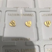 H Initial Heart Shape 14 KT Gold Overlay Pair Earrings   NEW - £9.89 GBP
