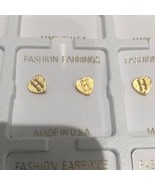 H Initial Heart Shape 14 KT Gold Overlay Pair Earrings   NEW - $12.19