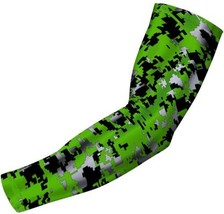 Football Baseball Softball Compression Arm Sleeve Lime Green Grey Digita... - £7.18 GBP