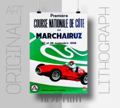 RARE Near Mint Lithograph Poster 1958 1re Course National de Cote du Marchairuz - £2,158.08 GBP
