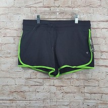 Jockey Women Shorts Medium Black with Green Trim Sport Athletic Yoga Gym... - £11.03 GBP