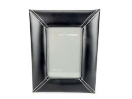 Black Leatherette Picture Frame, 3.5 x 5, Easel Back, Desktop or Shelf, ... - £6.89 GBP