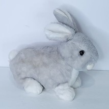 Kellytoy Bunny Rabbit Easter Plush Stuffed Animal Gray 12&quot; L Pink Nose Realistic - £15.60 GBP