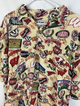 Vintage Wisconsin Badgers Hawaiian Shirt Lee Sport Football Men&#39;s XL Rayon 90s - £35.39 GBP