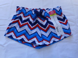 Okie Dokie Girls Americana Shorts Size 3 Mths Baby Blueprint Chevron NEW - $7.23