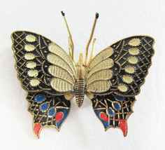 Lovley Vintage Toledo Damascene Butterfly Pin Brooch - Spain - £13.92 GBP