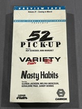 52 Pickup/Variety/Nasty Habits (VHS, Promo, Preview Tape, Roy Scheider) - £29.24 GBP