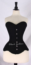 Twill Cotton Jean  Steel Bone  SteamPunk Fullbust Corset - $1,319.03 MXN