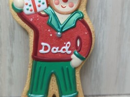 Hallmark Dad Gingerbread man cookie 2007 red green Christmas Tree Ornament - $5.93