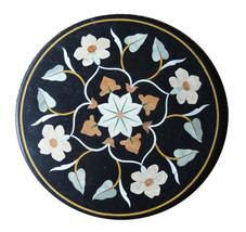 24&quot;x24&quot; Marble Furniture Coffee Table Top Pietra Dura Garden Occasional Decor - £518.49 GBP