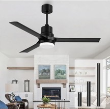 Biukis indoor outdoor Ceiling Fans + Lights, Remote, 3 blade Ceiling Fan... - £23.43 GBP