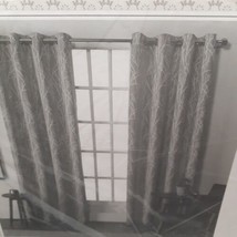 Exclusive Home Finesse Branch Print Grommet Top Curtain Panel Pair 54&quot;x84&quot; Ash - £32.93 GBP