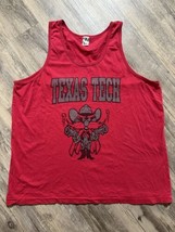 VTG Texas Tech Tank Top Raider Red Suns Up 90s XL 100% Cotton USA Made TTU - £29.53 GBP